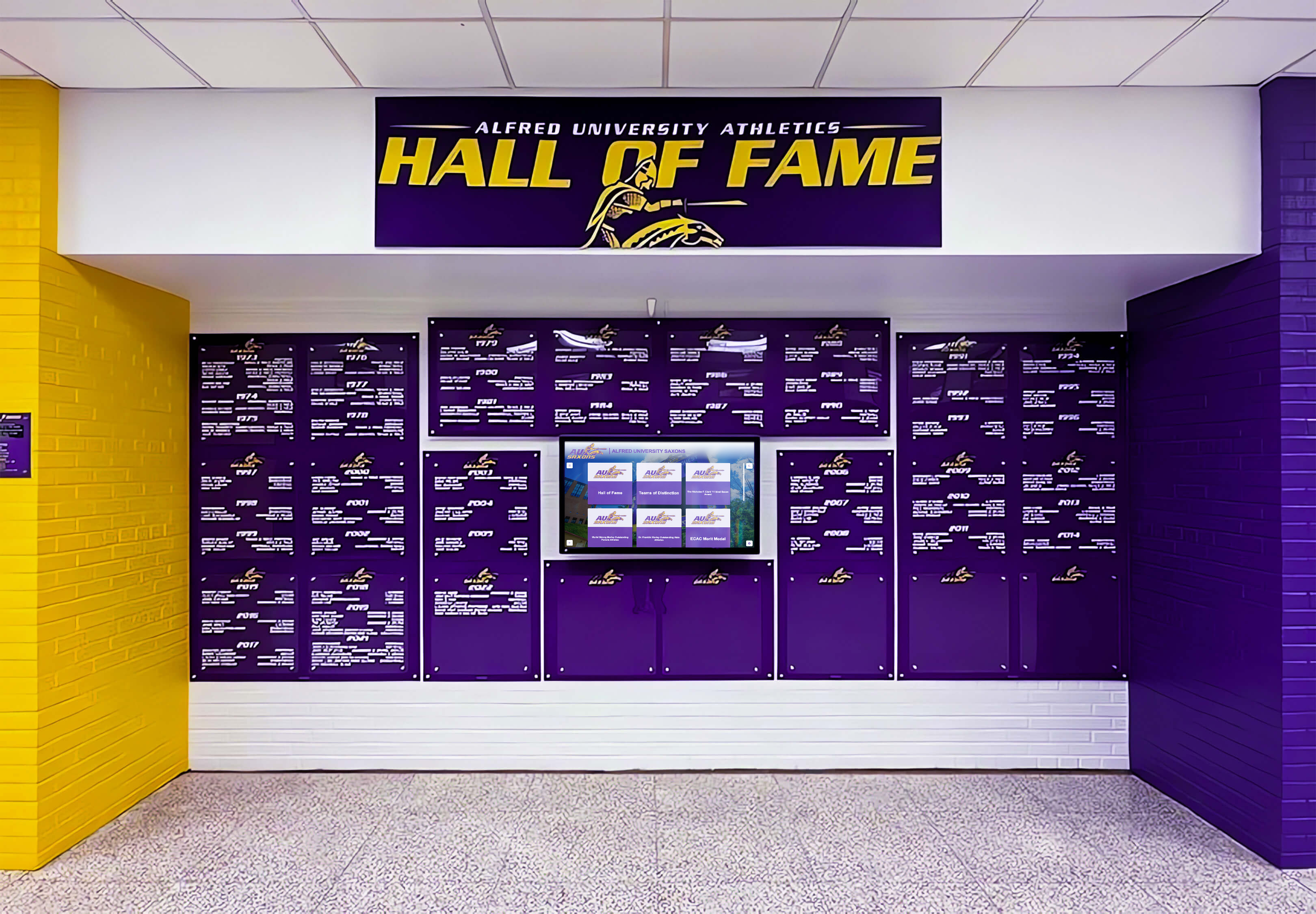 Athletic hall of fame display