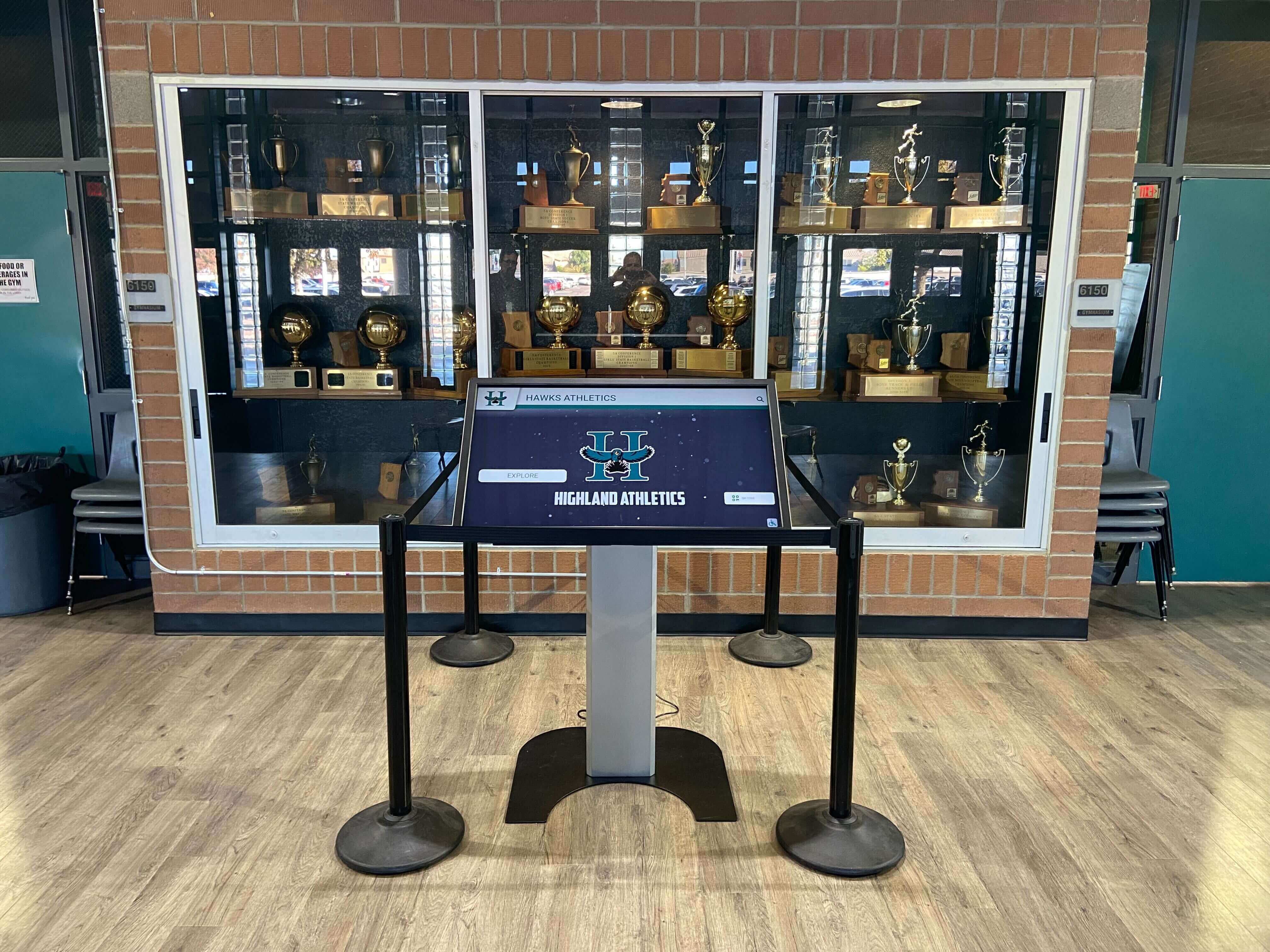 Digital display integrated with trophy area