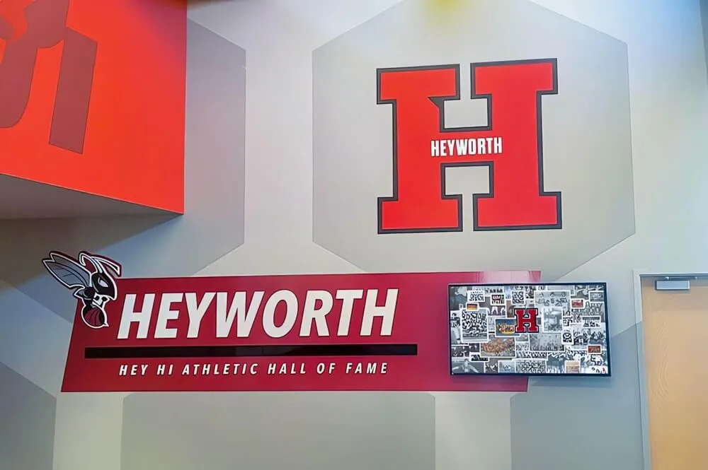 School recognition wall installation