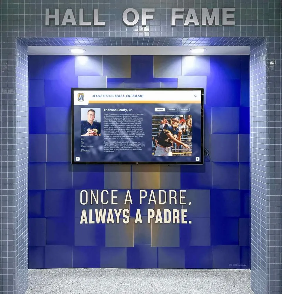 Digital sports recognition in school lobby